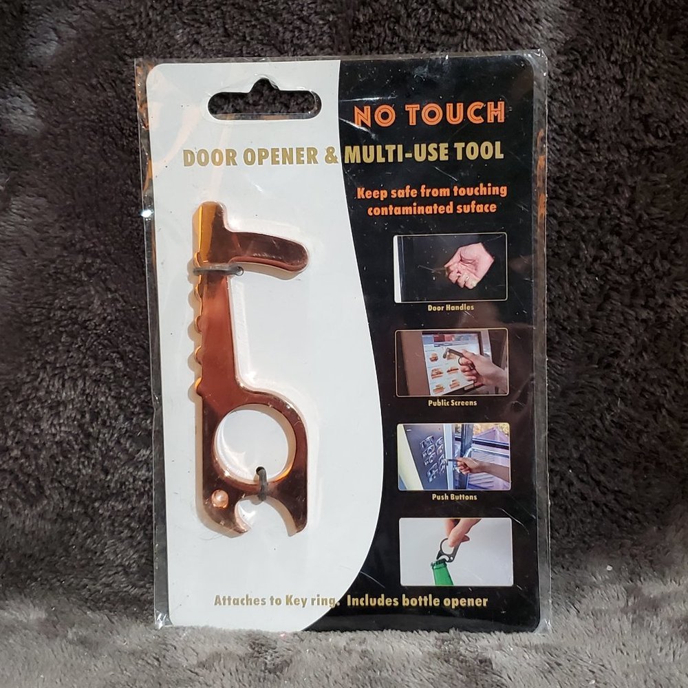 NO TOUCH Rose Gold Door Opener & Multi-Use Tool with Bottle Opener